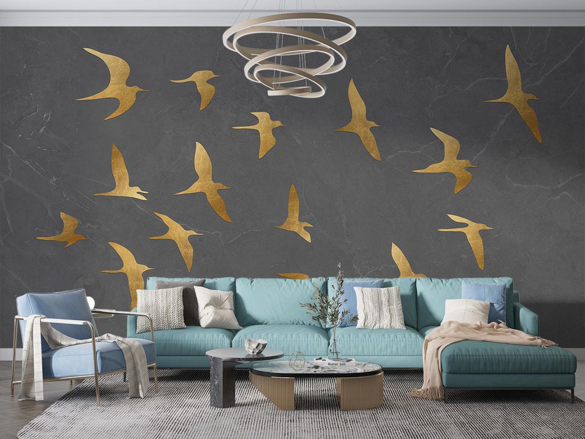پوستر دیواری پرنده لاکچری طلایی W12111200