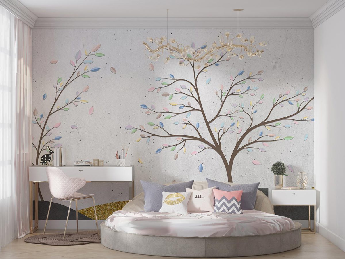 کاغذ دیواری درخت بزرگ با گلبرگ W12111600