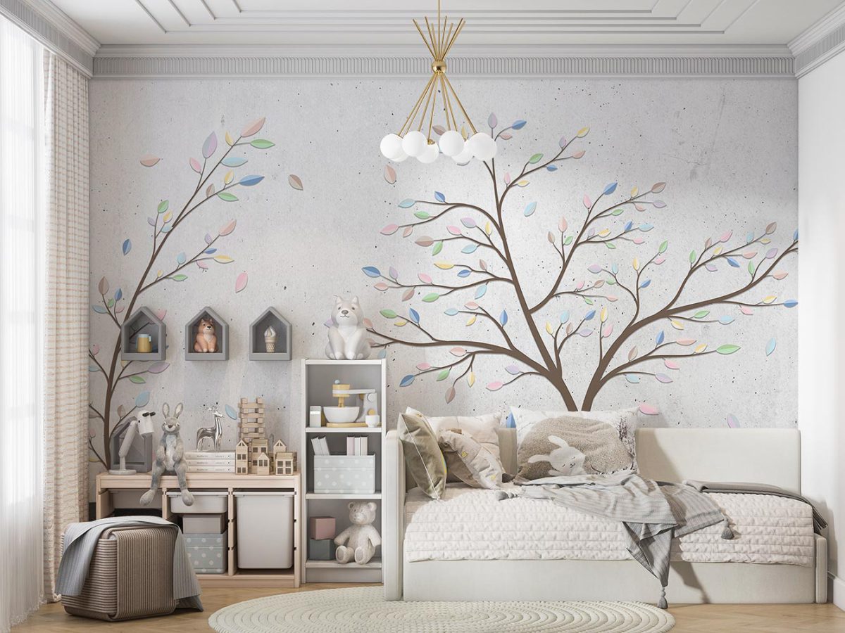 کاغذ دیواری درخت بزرگ با گلبرگ W12111600 اتاق کودک