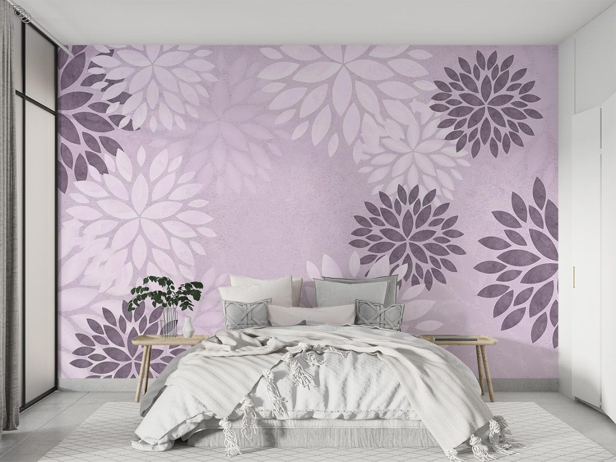 پوستر کاغذ دیواری طرح گل W12112230 مناسب اتاق خواب