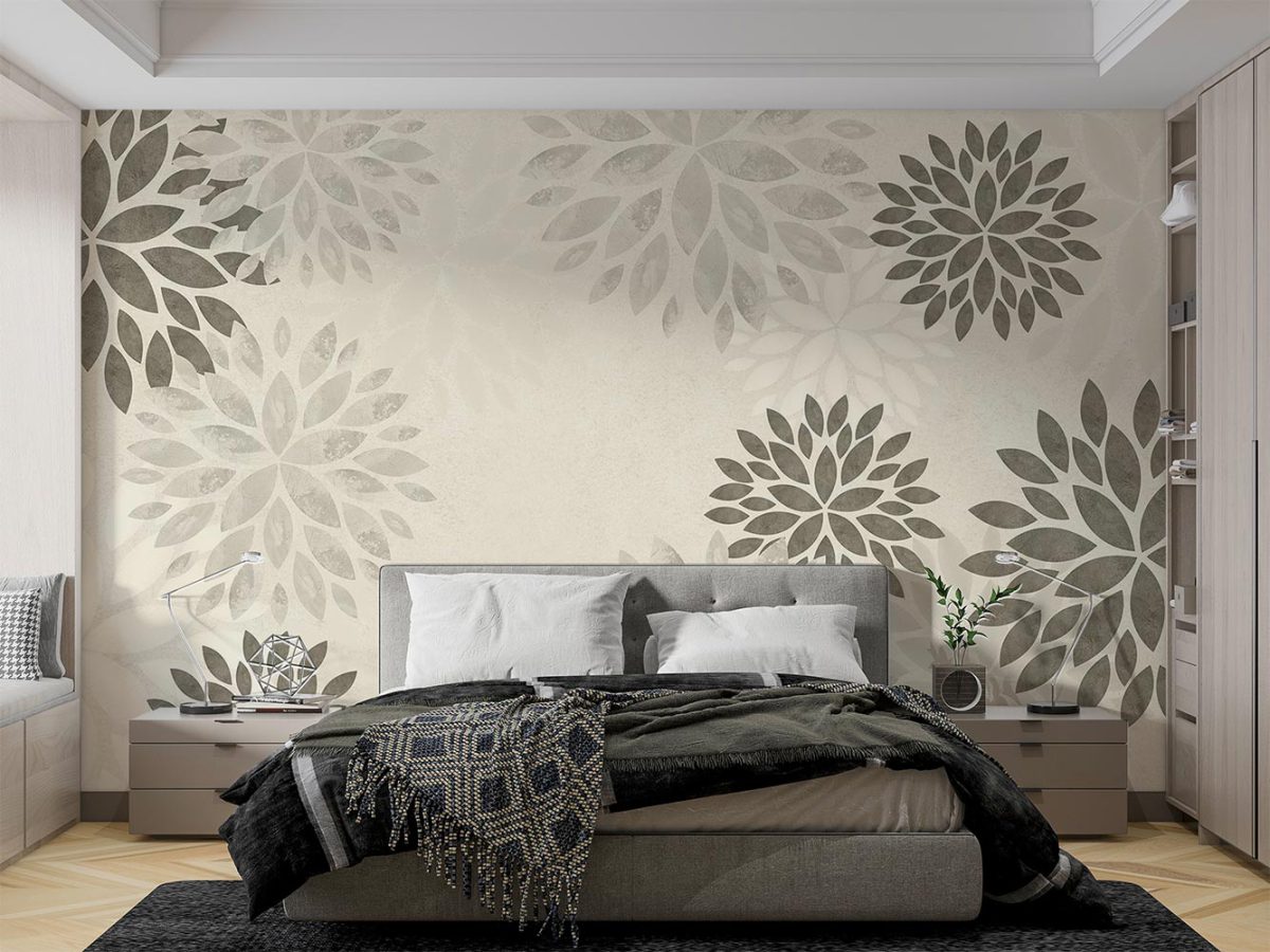 کاغذ دیواری طرح گل کلاسیک W12112240 مناسب اتاق خواب