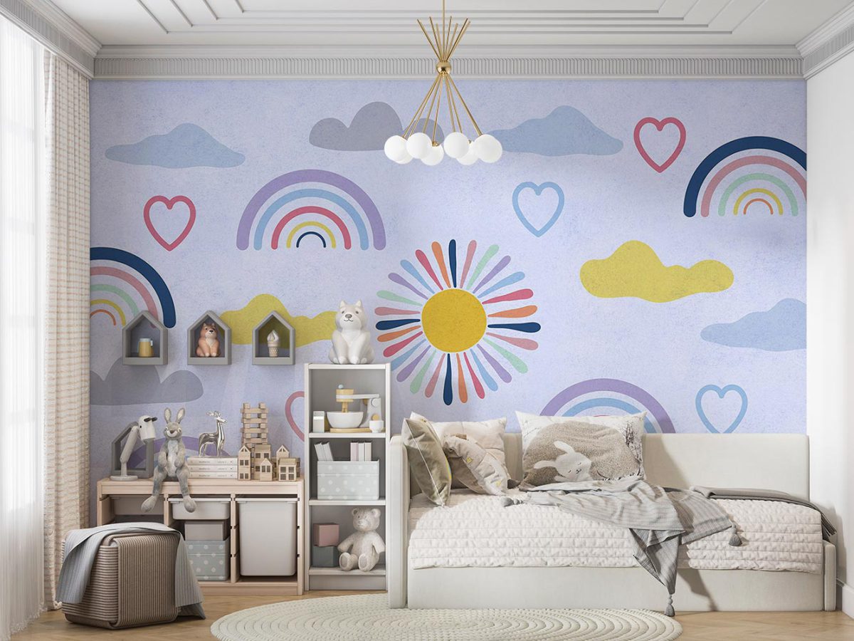 پوستر کاغذ دیواری اتاق کودک رنگین کمان W12113210