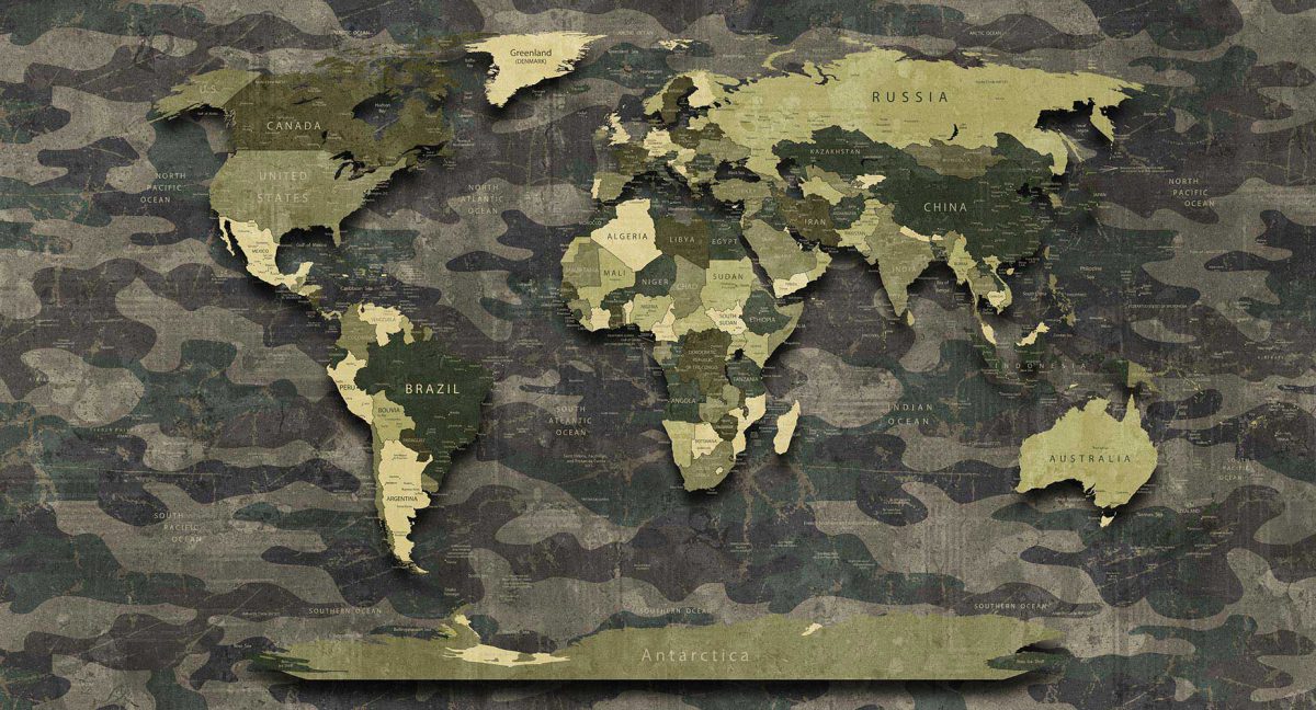 پوستر دیواری طرح نقشه جهان ارتشی w11010410