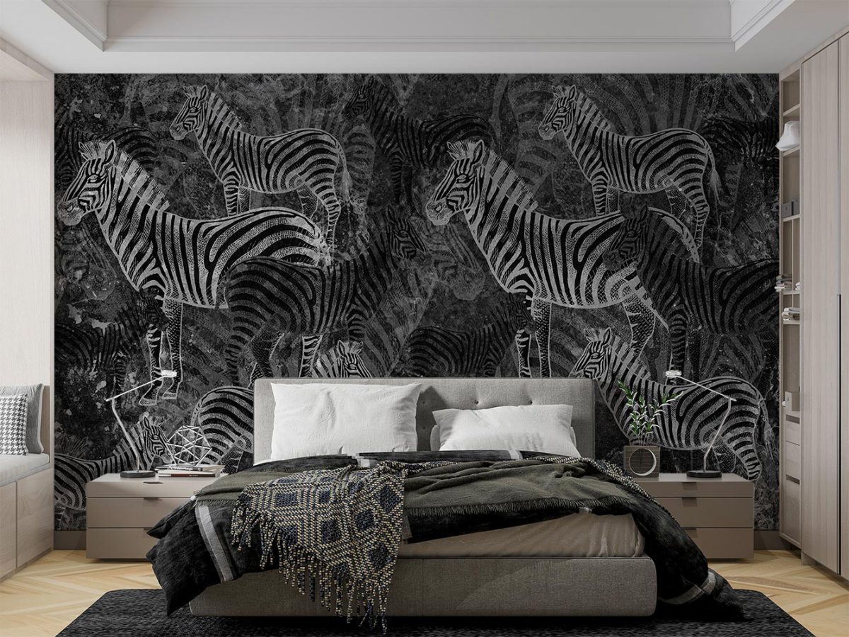 کاغذ دیواری مدرن طرح گورخر w11010500 اتاق خواب