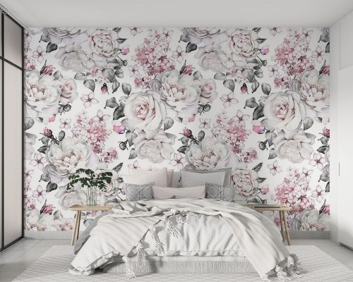 کاغذ دیواری گلدار گل رز w11011200