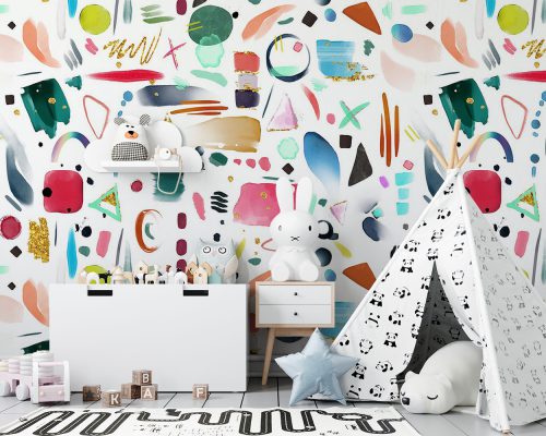 پوستر کاغذ دیواری مدرن اشکال رنگی w11011500