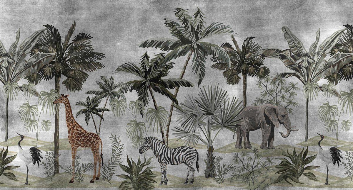 پوستر دیواری درخت جنگل حیوانات w11012120