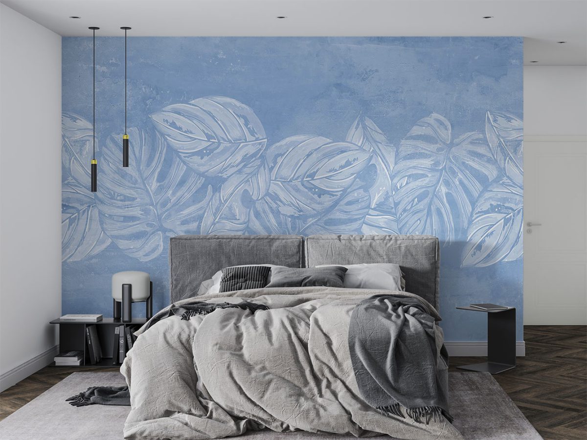 کاغذ دیواری طرح برگ های پهن w11012210 مناسب اتاق خواب