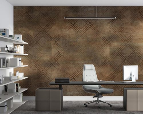 کاغذ دیواری قهوه ای طرح مربعی مدرن w11012900