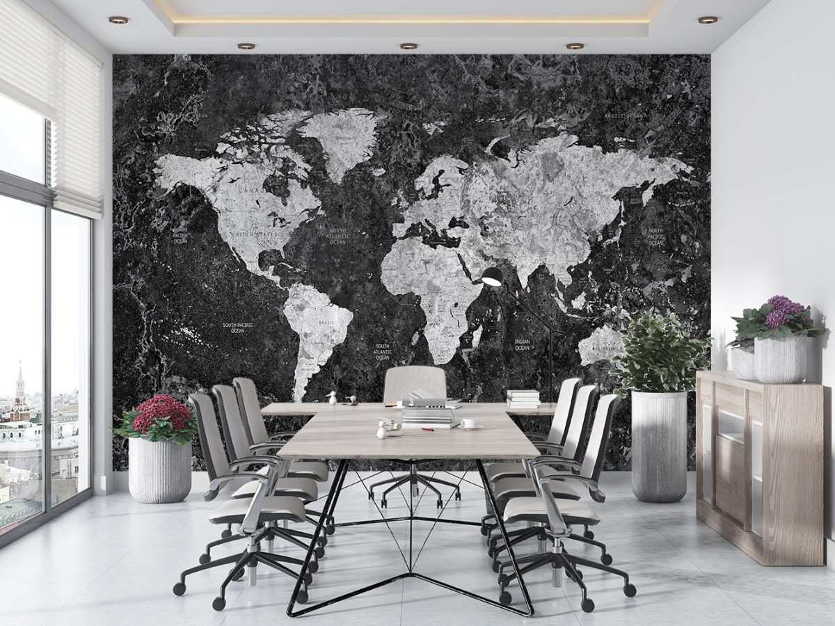 پوستر کاغذ دیواری نقشه جهان w11013800 اداری