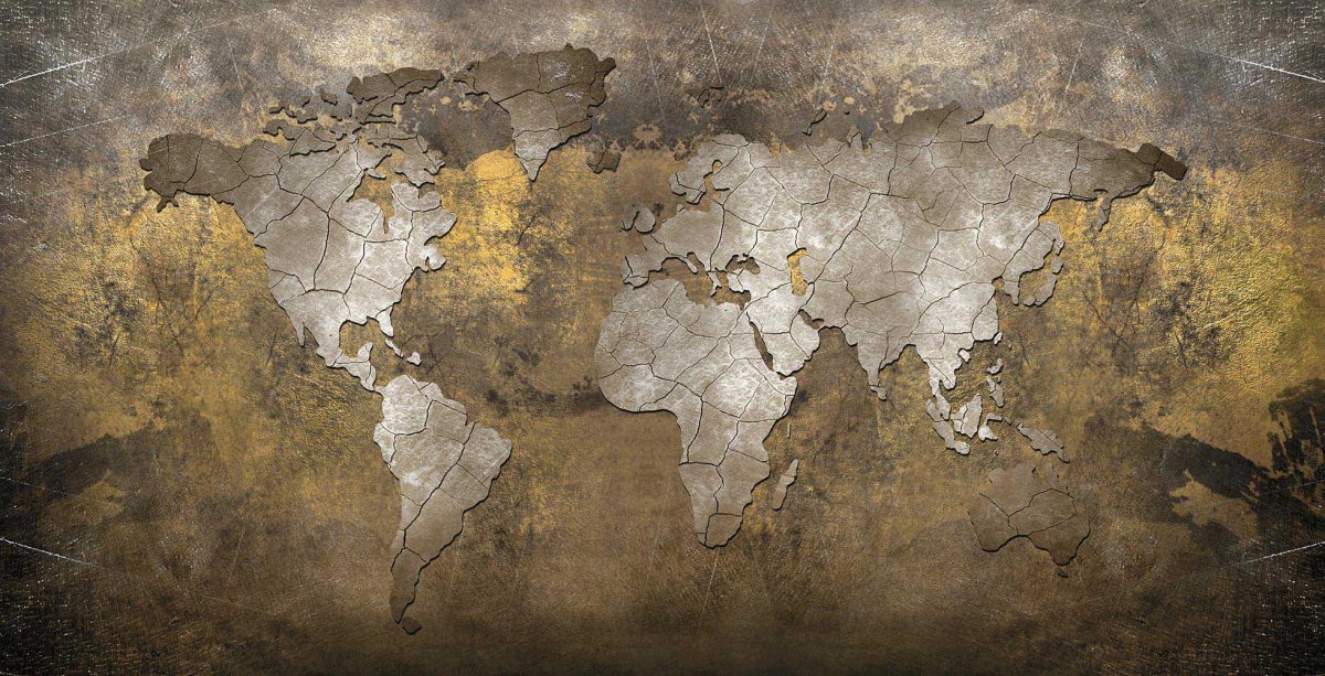 پوستر دیواری طرح نقشه جهان w11014000