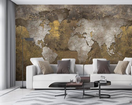 کاغذ دیواری طرح نقشه جهان w11014000