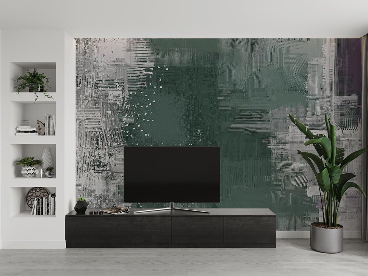 پوستر کاغذ دیواری طرح رنگی w11014110 پشت تلویزیون