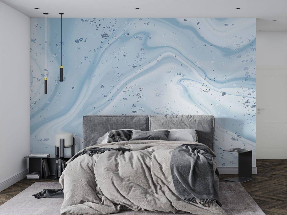 کاغذ دیواری مدل ساده هنری آبی w11014210