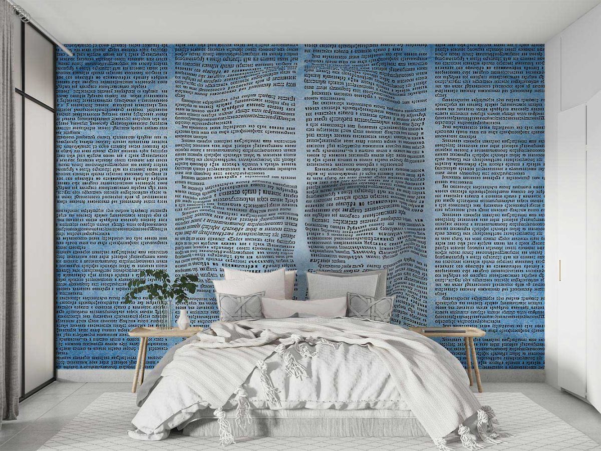 پوستر دیواری سه بعدی طرح روزنامه و صورت w11014910