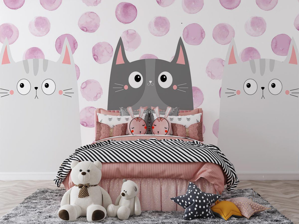 پوستر دیواری اتاق کودک طرح گربه w11016710