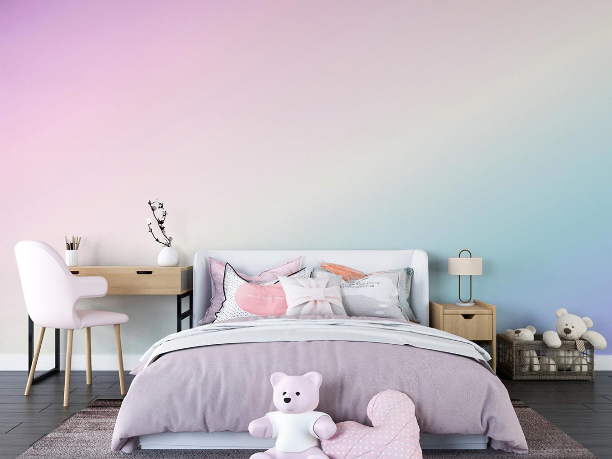 کاغذ دیواری طرح ساده طیف رنگی w11017400 اتاق خواب دخترانه