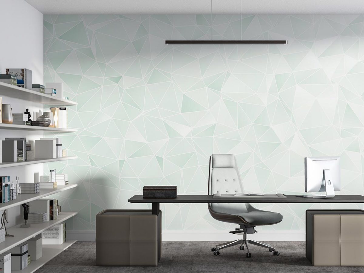 کاغذ دیواری والینو هندسی رنگ سبز w11017520 اداری دفتر کار