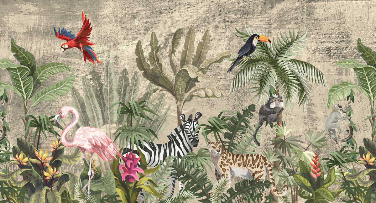 پوستر دیواری حیوانات برگ پرندگان w11019210