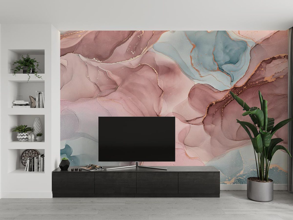 کاغذ دیواری طرح آبرنگی مدرن w11020200 برای پشت تلویزیون