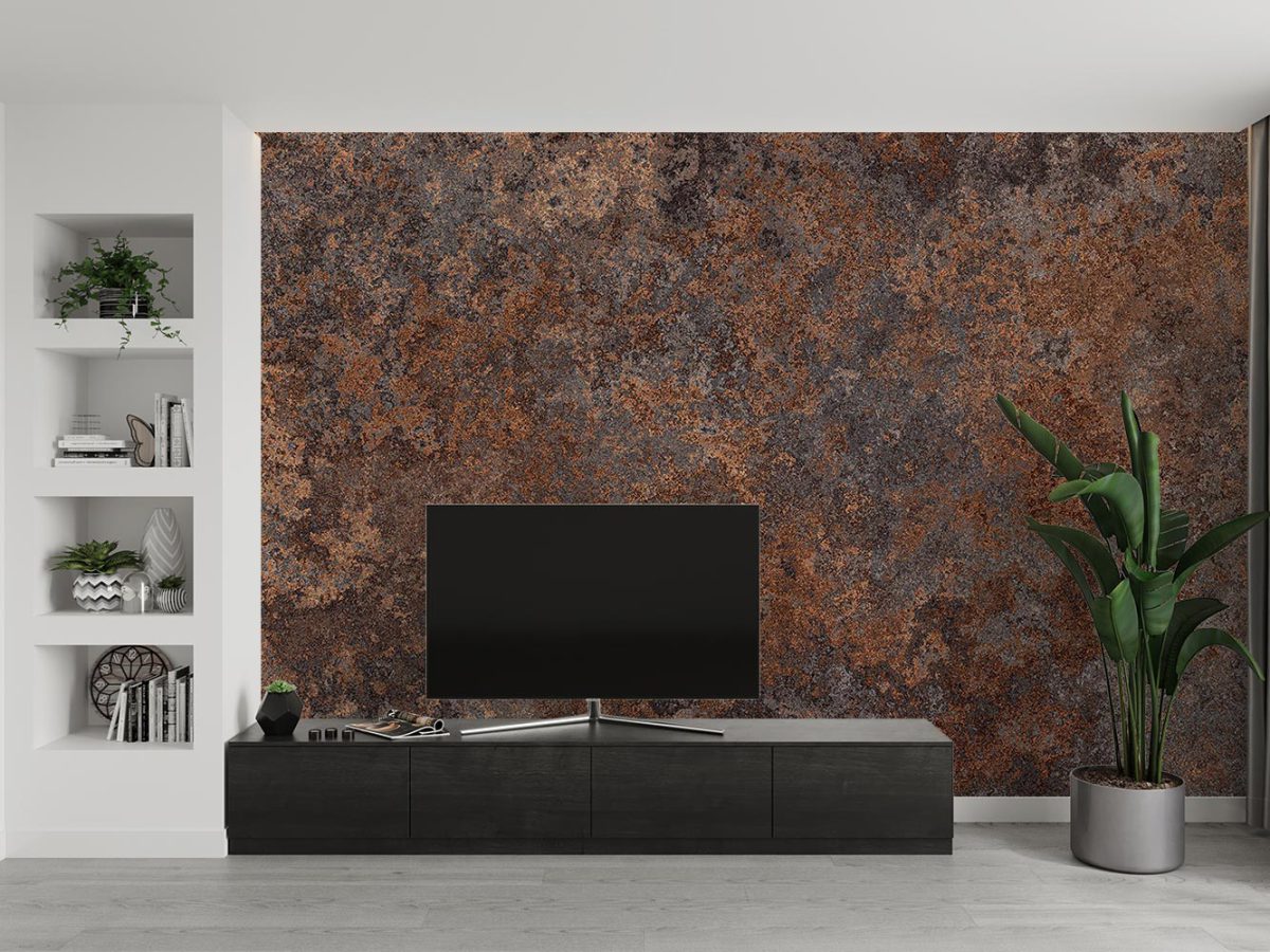 کاغذ دیواری پتینه طرح فلزی w11020400 پشت تلویزیون