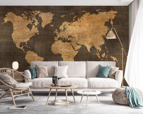 کاغذ دیواری نقشه جهان کلاسیک w11023700