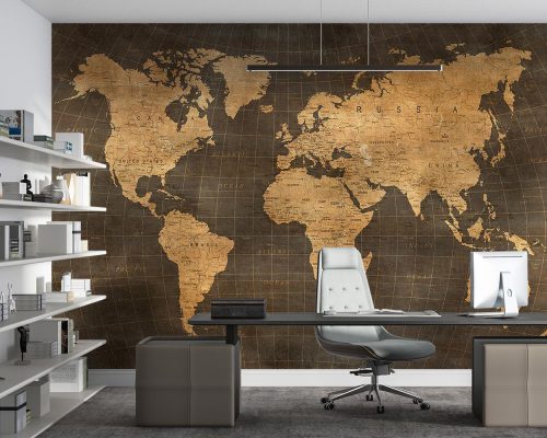 کاغذ دیواری نقشه جهان کلاسیک w11023700