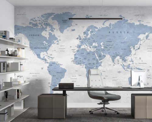 کاغذ دیواری طرح نقشه جهان w11023900