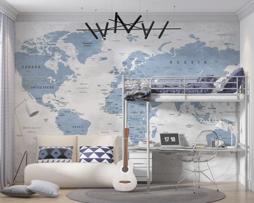 کاغذ دیواری طرح نقشه جهان w11023900