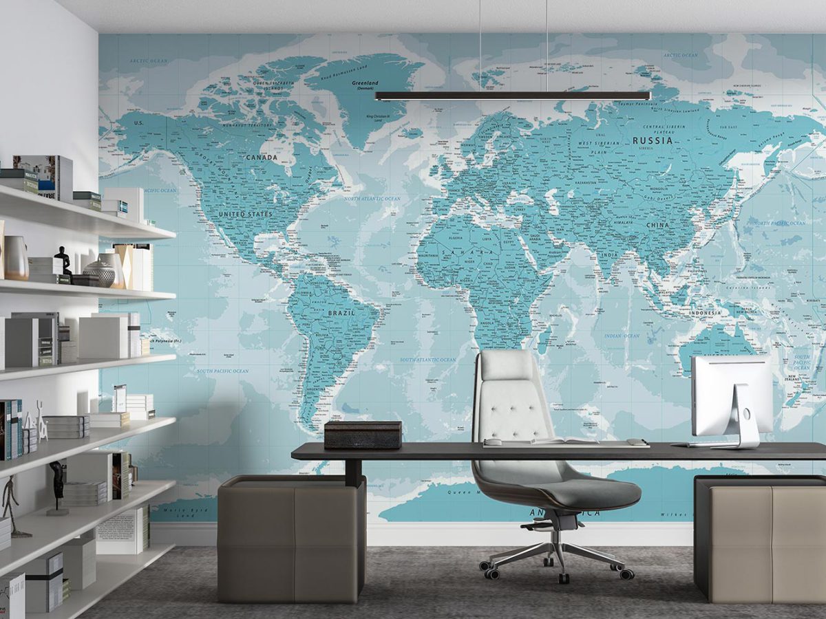 کاغذ دیواری نقشه جهان w11024000 اداری
