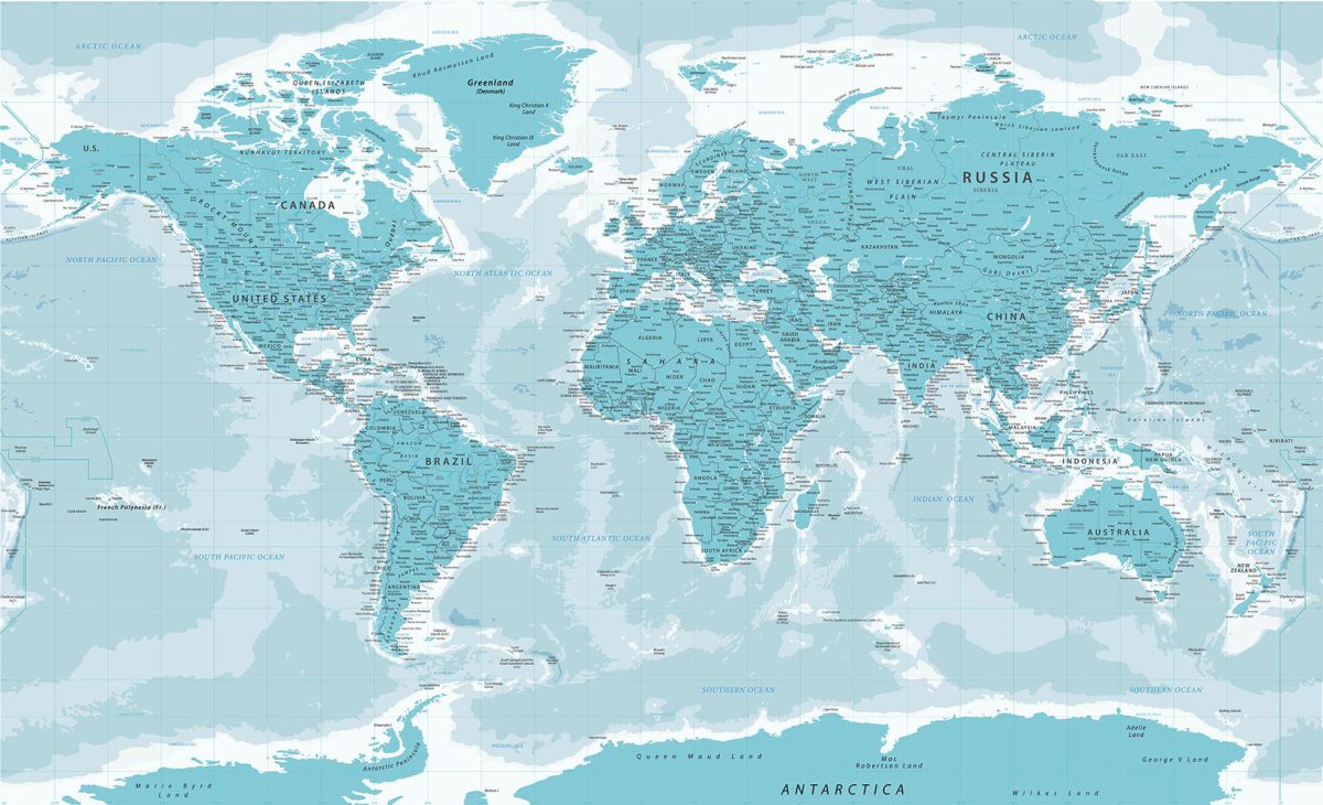 پوستر دیواری نقشه جهان w11024000