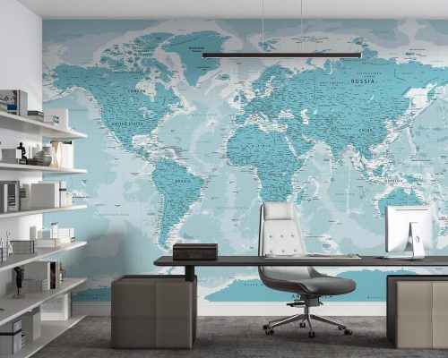 کاغذ دیواری نقشه جهان w11024000 اداری