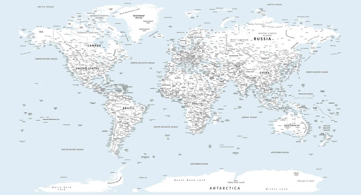 پوستر دیواری نقشه جهان w11024100
