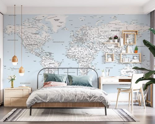 پوستر کاغذ دیواری نقشه جهان w11024100