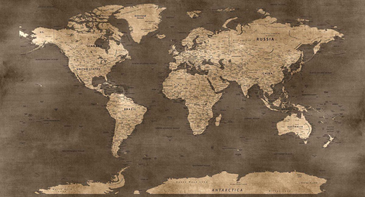 پوستر دیواری نقشه جهان لاکچری w11024200
