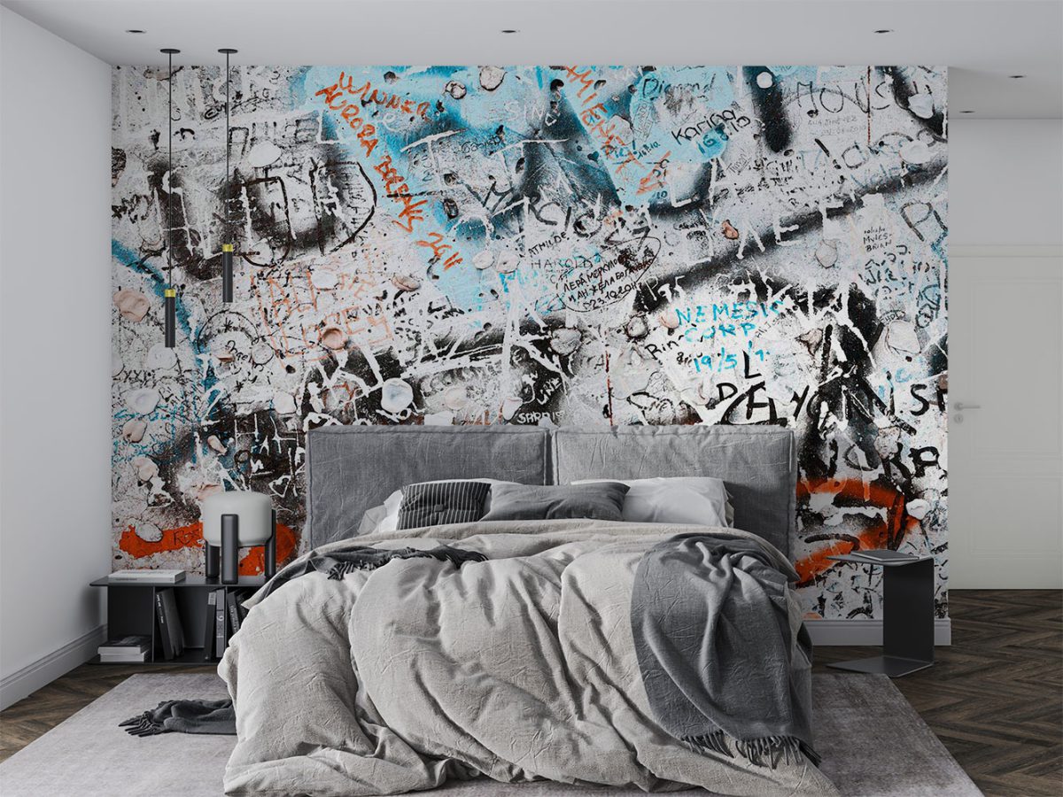 کاغذ دیواری مدرن گرافیتی w11025500 اتاق خواب