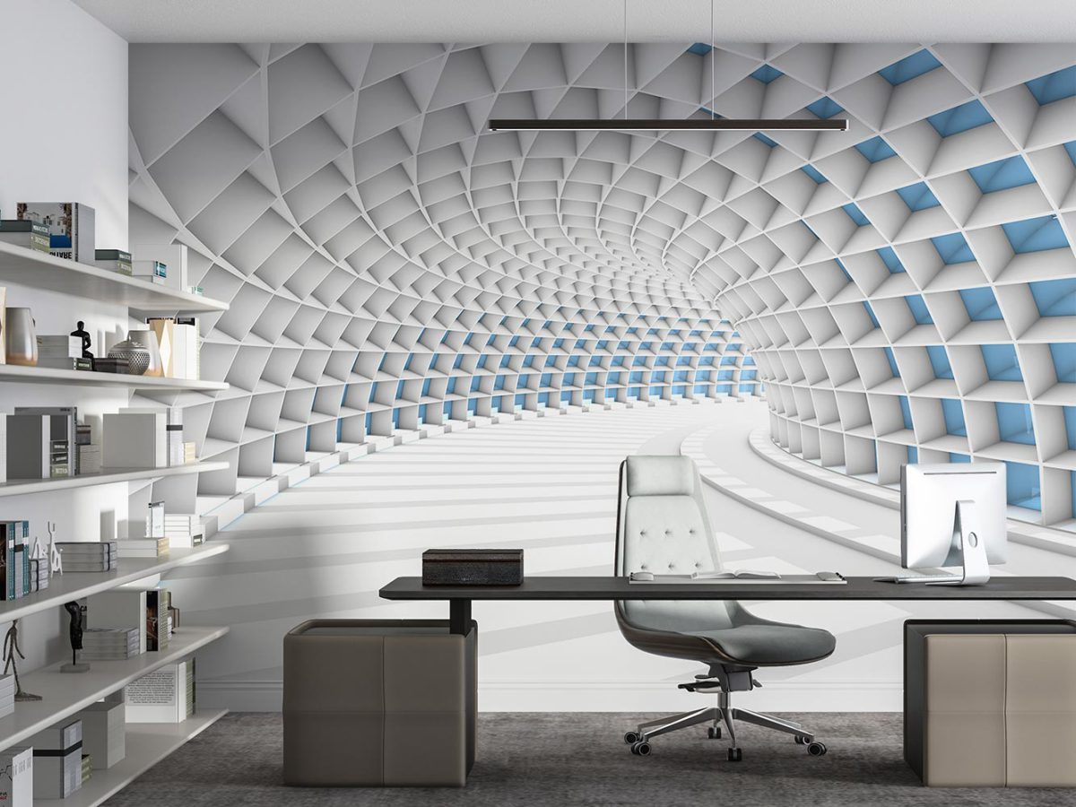 پوستر دیواری سه بعدی تونل عمق دار W13011200 اداری دفتر کار