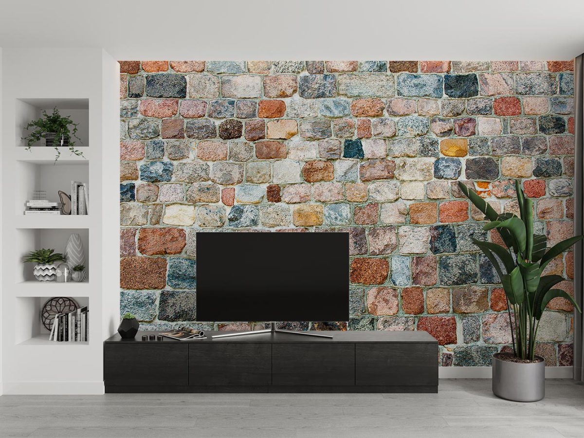 کاغذ دیواری طرح سنگی W13011400 پشت تلویزیون