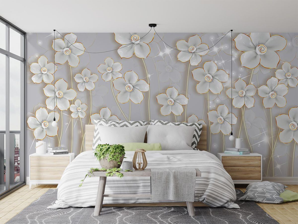 پوستر دیواری سه بعدی گل W13011800 برای اتاق خواب
