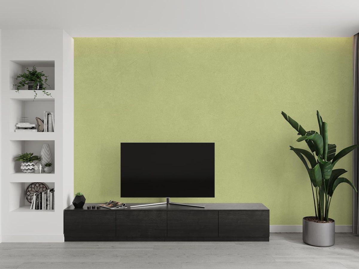 کاغذ دیواری سبز ساده بدون طرح W20011300 برای پشت تلویزیون
