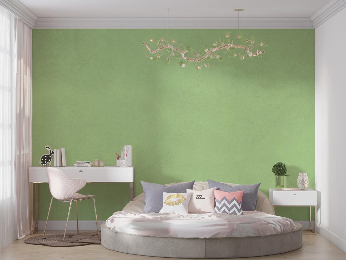 کاغذ دیواری مدل ساده رنگ سبز W20011400 اتاق دخترانه