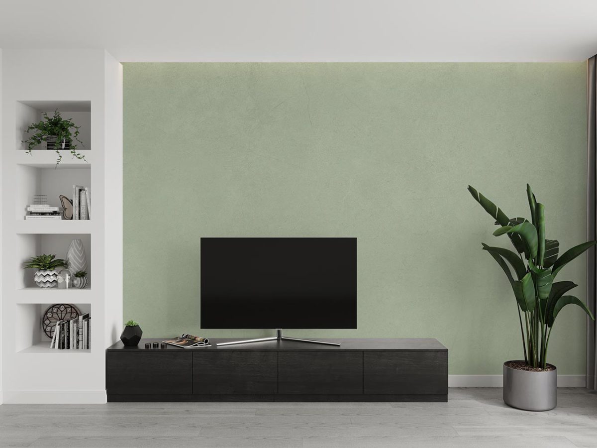 کاغذ دیواری سبز مدل ساده W20014700 مناسب پشت تلویزیون
