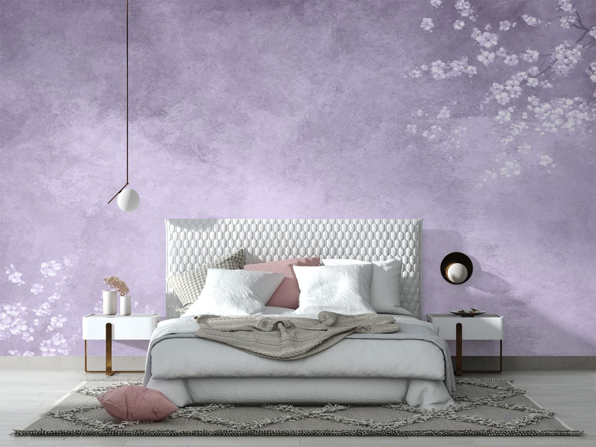 کاغذ دیواری طرح گل شکوفه W10070320 برای اتاق خواب
