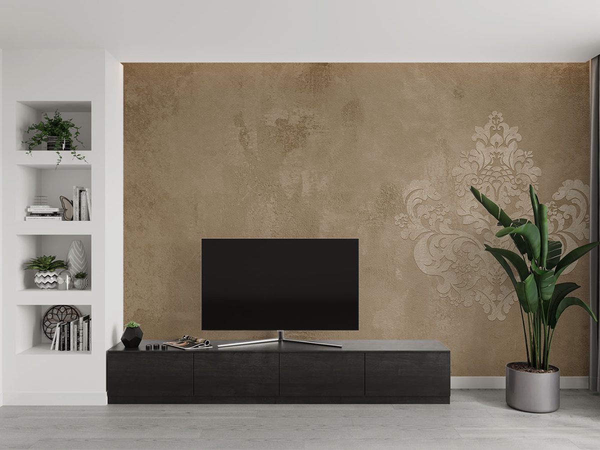 کاغذ دیواری داماسک کلاسیک W10071020 پشت تلویزیون