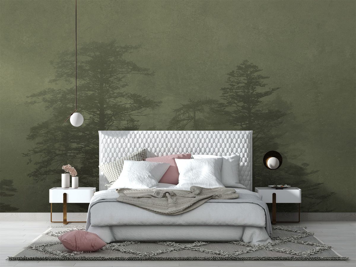 کاغذ دیواری جنگل طبیعت W10071230 برای اتاق خواب
