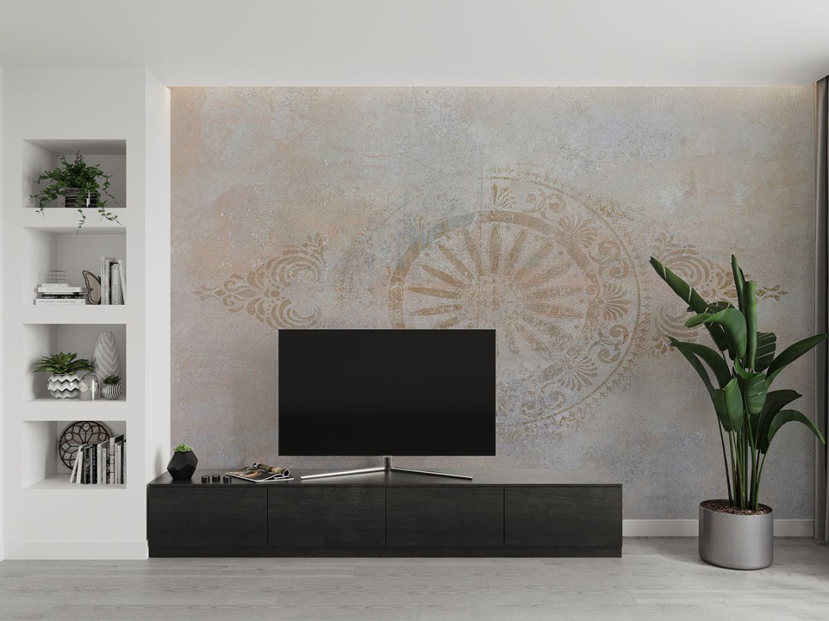کاغذ دیواری کلاسیک پتینه W10071620 پشت تلویزیون