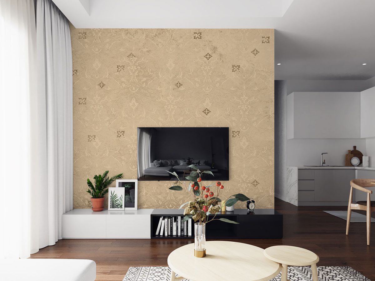 کاغذ دیواری داماسک کلاسیک W10072030 پشت تلویزیون