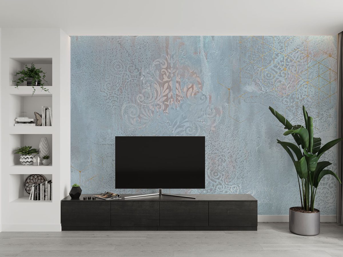 کاغذ دیواری پتینه مدرن W12210800 پشت تلویزیون