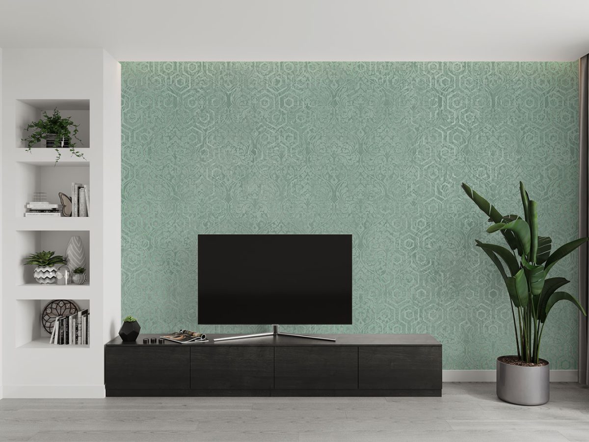 کاغذ دیواری داماسک هندسی W12211600 پشت تلویزیون
