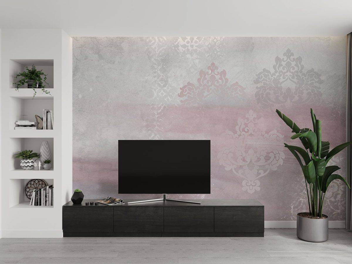 کاغذ دیواری گل داماس داماسک W12212200 پشت تلویزیون